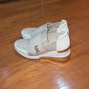 Michael Kors Women's Gold and White Slip-On Sneakers